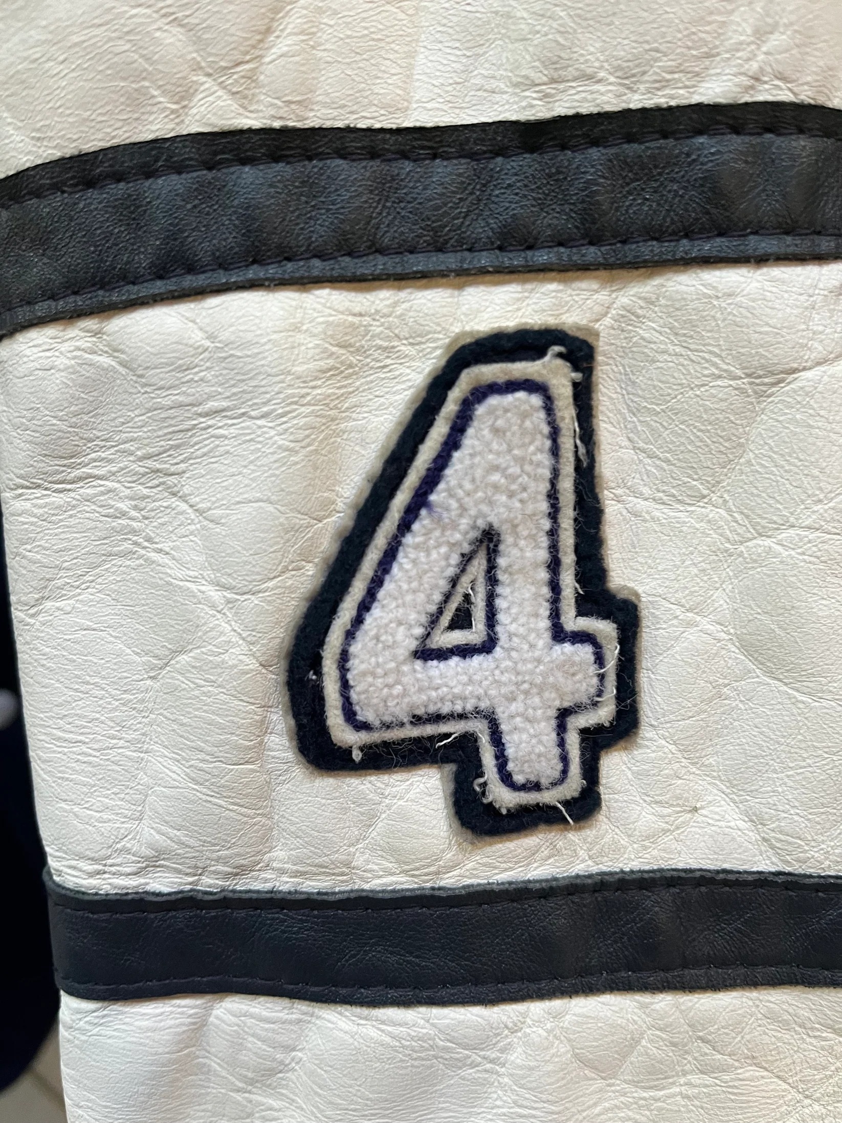 Vintage Wolverines White and Blue Varsity Jacket, Made in Canada, Size Large - Image 4