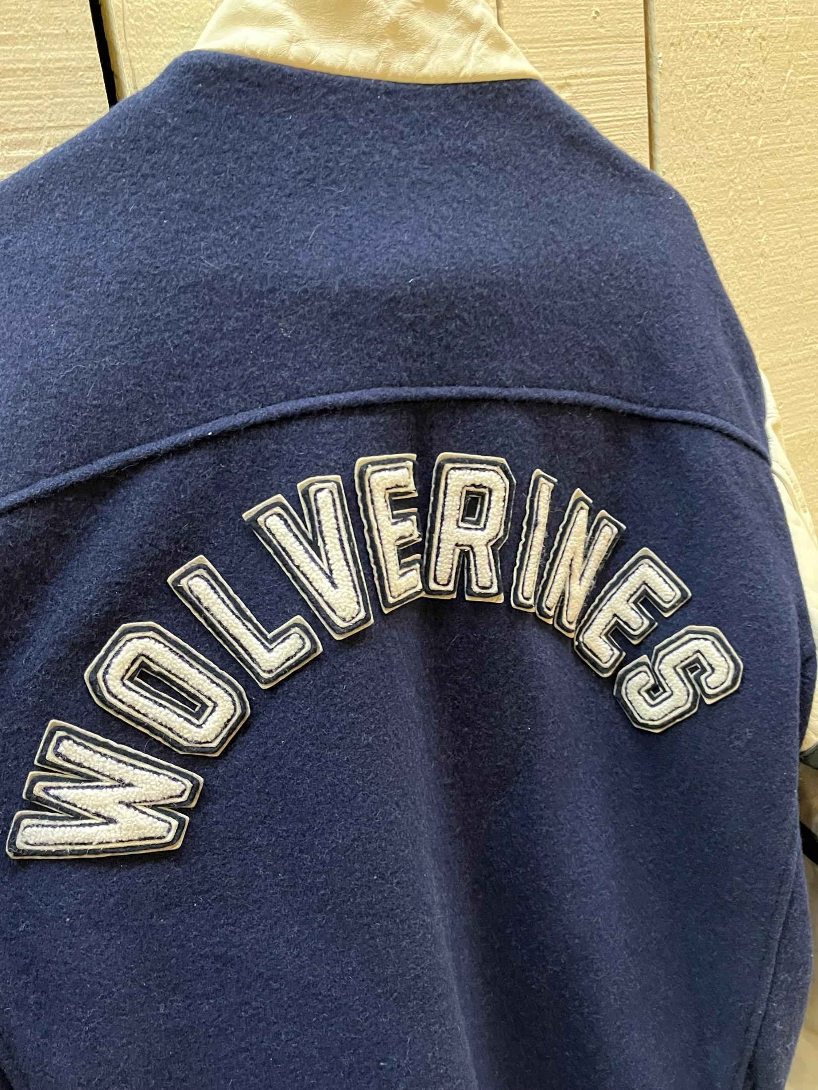 Vintage Wolverines White and Blue Varsity Jacket, Made in Canada, Size Large - Image 6